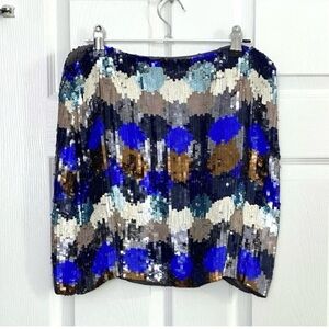NWOT - French Connection Paintbox Sequinned Mini Skirt - UK14/US10